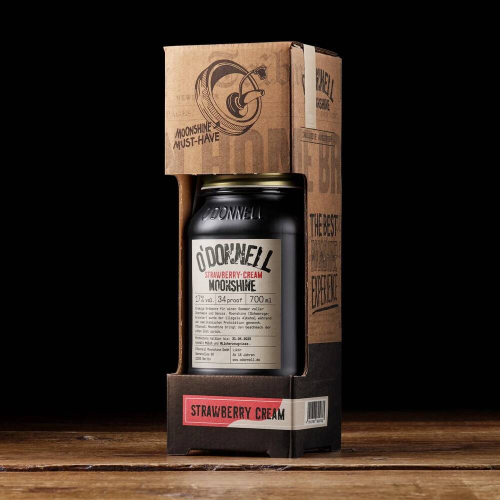 O'Donnell Geschenkset (Kombiset) - (700ml Glas + Ausgießer) Strawberry Cream