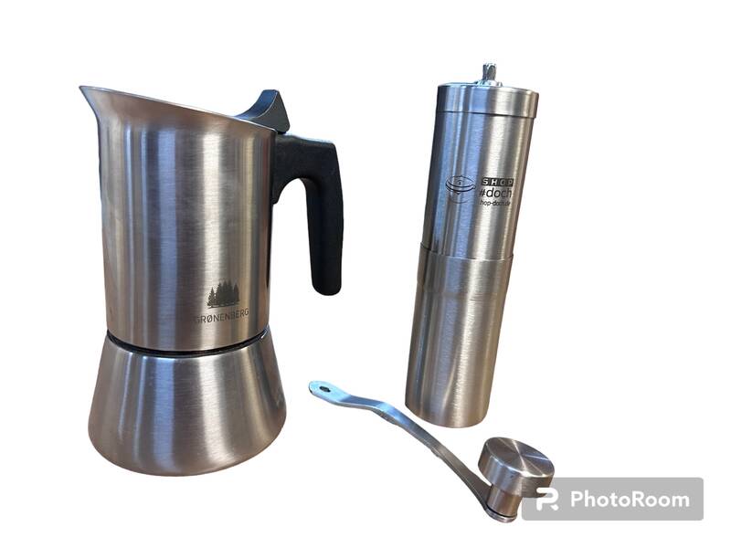 Kaffee Set(s) % - French Press und Kaffeemühle 200 ml Espressokocher + Kaffeemühle