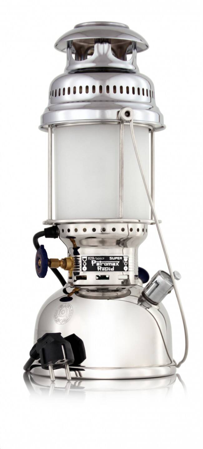 Petromax "Elektro" Lampe HK500/829 Petromax Tischleuchte HK500/829 Chrom