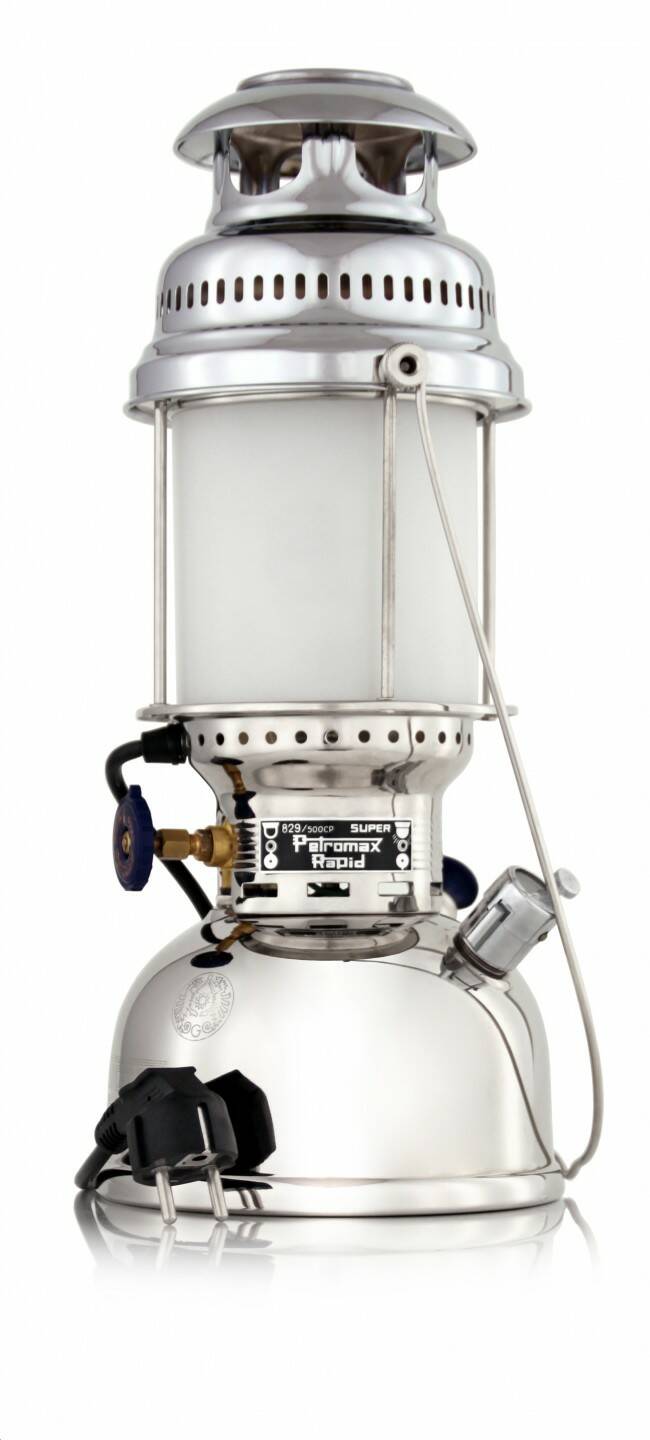 Petromax "Elektro" Lampe HK500/829 Petromax Tischleuchte HK500/829 Chrom