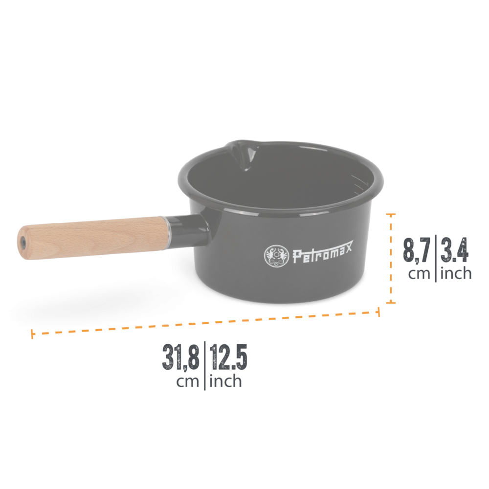 Petromax Emaille Stieltopf schwarz 1 Liter