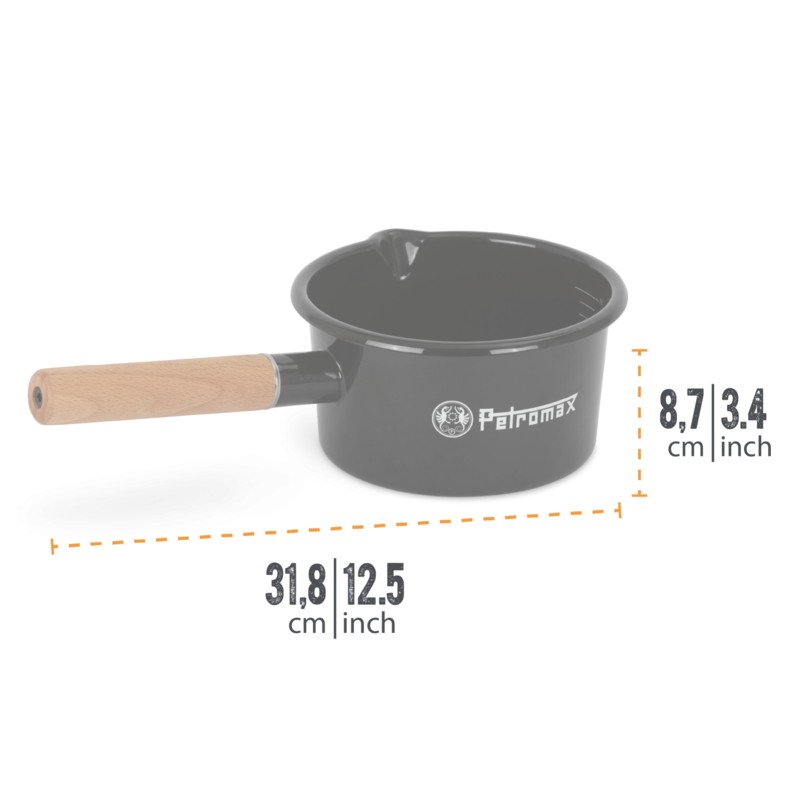 Petromax Emaille Stieltopf schwarz 1 Liter