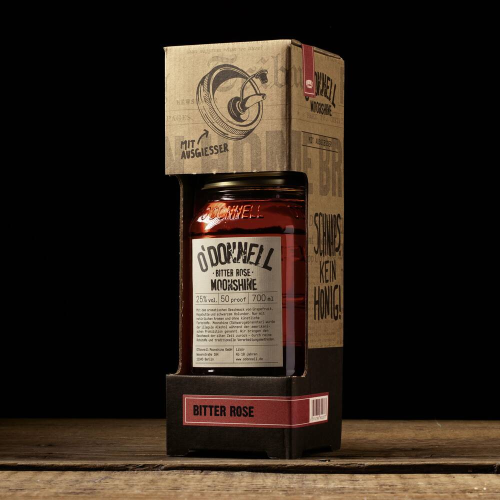 O'Donnell Geschenkset (Kombiset) - (700ml Glas + Ausgießer) Bitter Rose