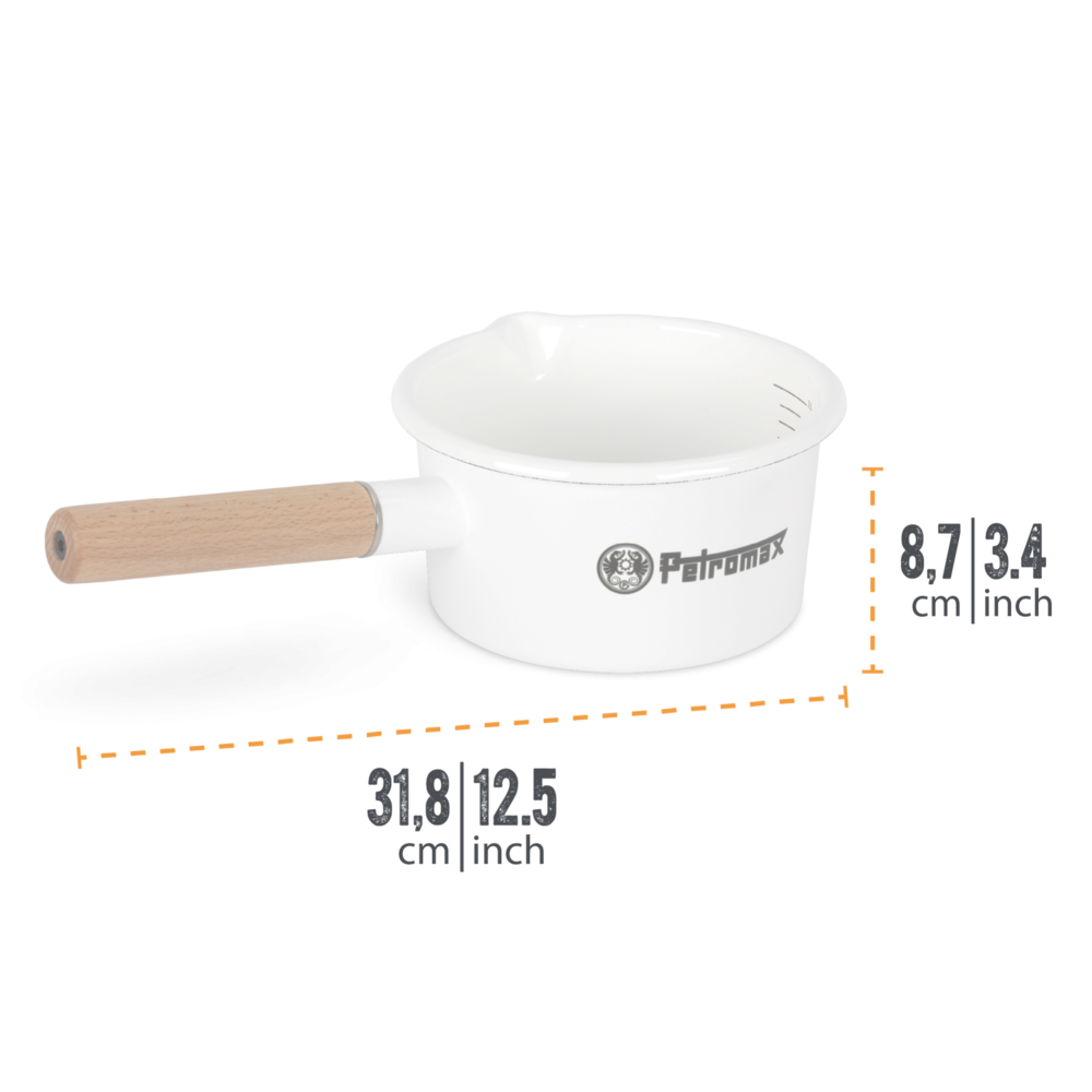 Petromax Emaille Stieltopf weiß 1 Liter