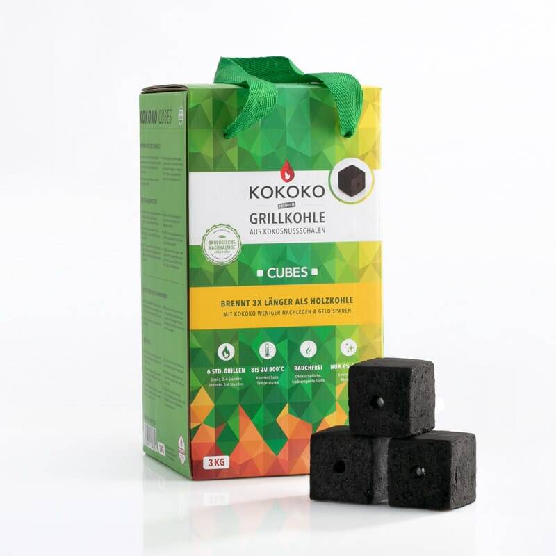 KOKOKO CUBES – GRILLKOHLE 3 kg - KOKOKO CUBES – GRILLKOHLE