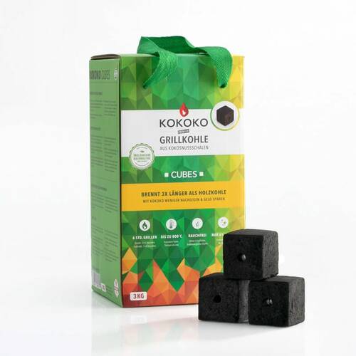 KOKOKO CUBES – GRILLKOHLE 3 kg - KOKOKO CUBES – GRILLKOHLE