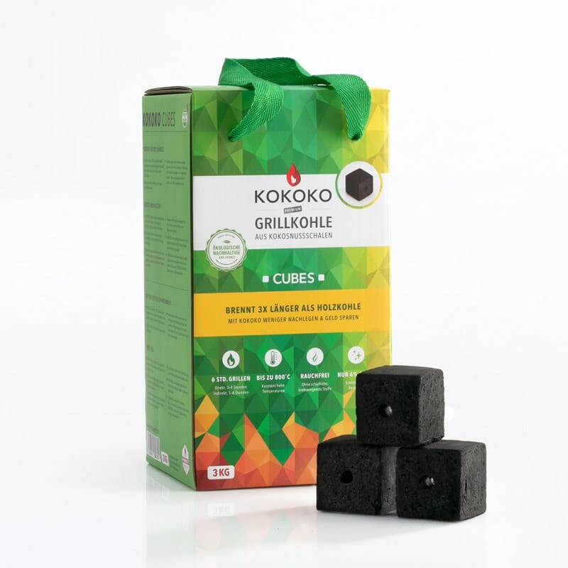 KOKOKO CUBES – GRILLKOHLE 3 kg - KOKOKO CUBES – GRILLKOHLE