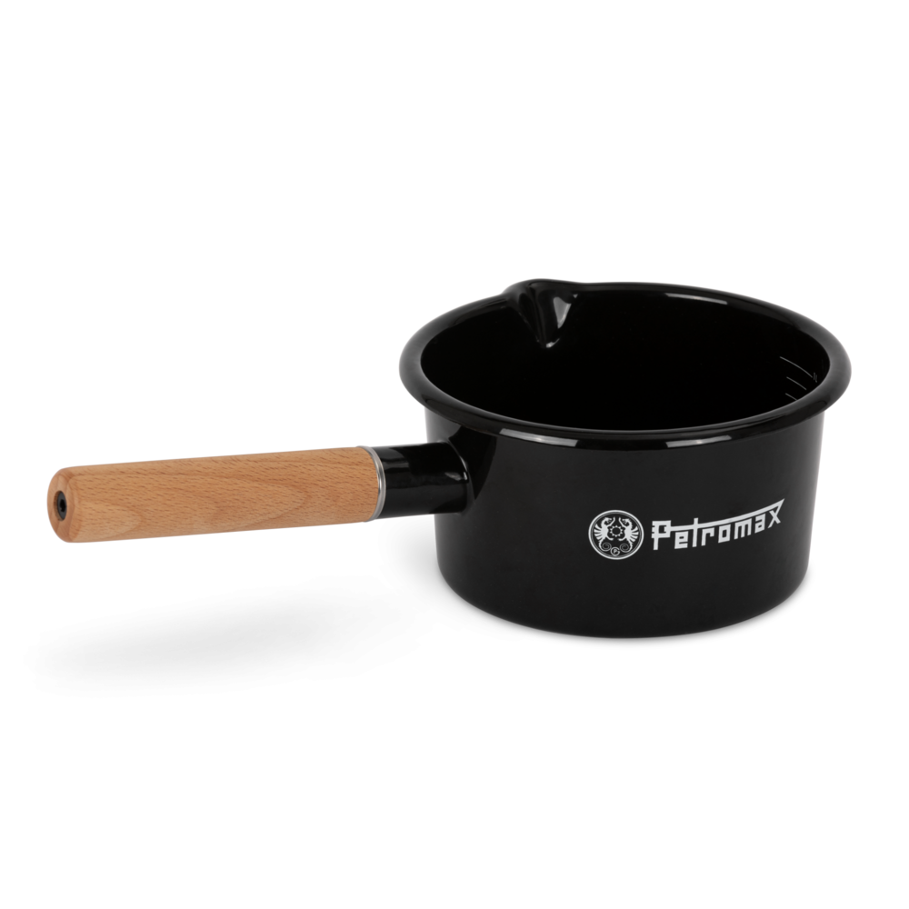 Emaille Stieltopf (1 Liter) Petromax Emaille Stieltopf schwarz 1 Liter