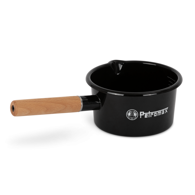 Emaille Stieltopf (1 Liter) Petromax Emaille Stieltopf schwarz 1 Liter