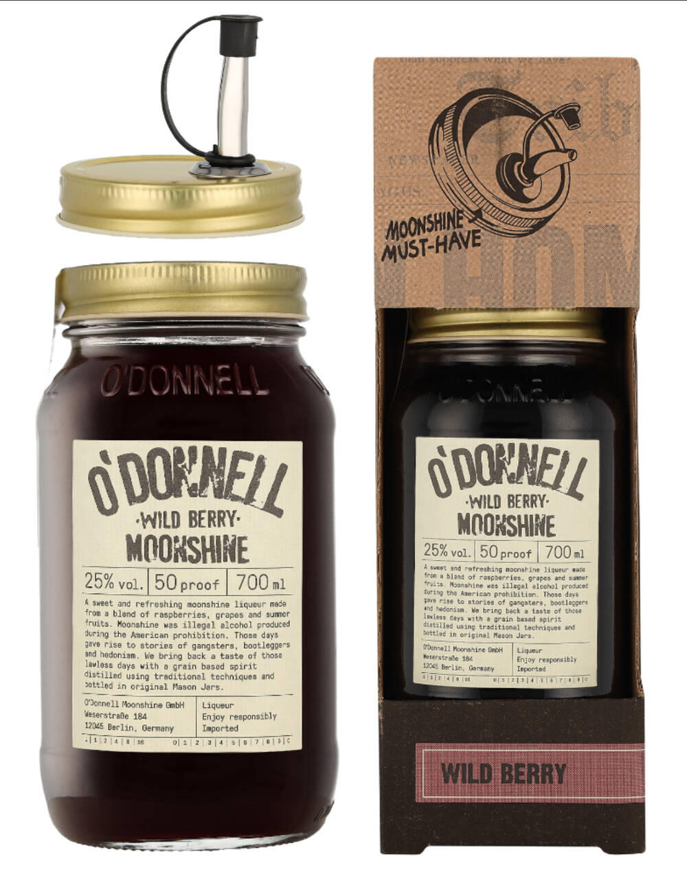 O'Donnell Geschenkset (Kombiset) - (700ml Glas + Ausgießer)
