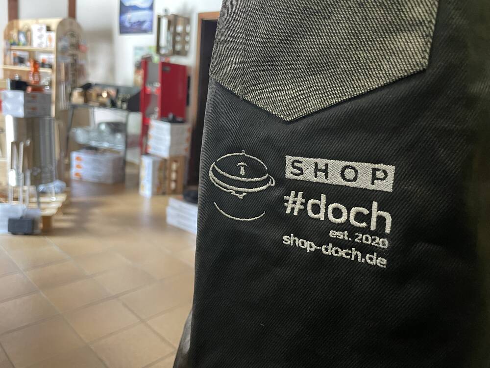 Exklusive Grillschürze im #“doch Design“