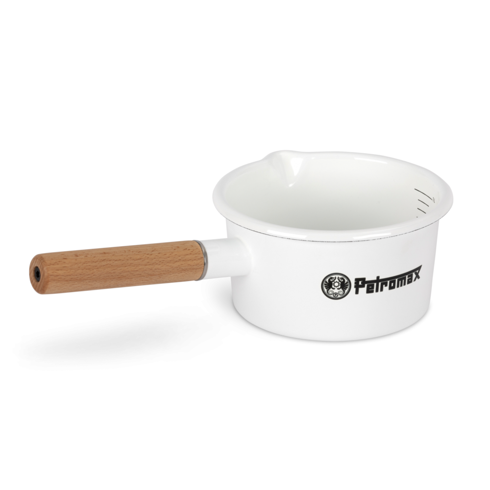 Emaille Stieltopf (1 Liter) Petromax Emaille Stieltopf weiß 1 Liter