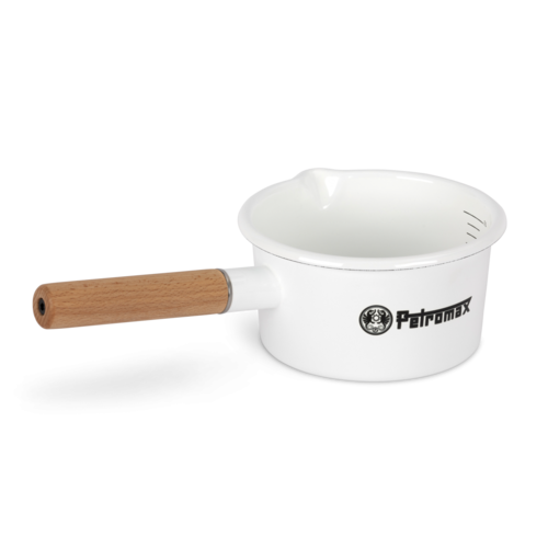 Emaille Stieltopf (1 Liter) Petromax Emaille Stieltopf weiß 1 Liter