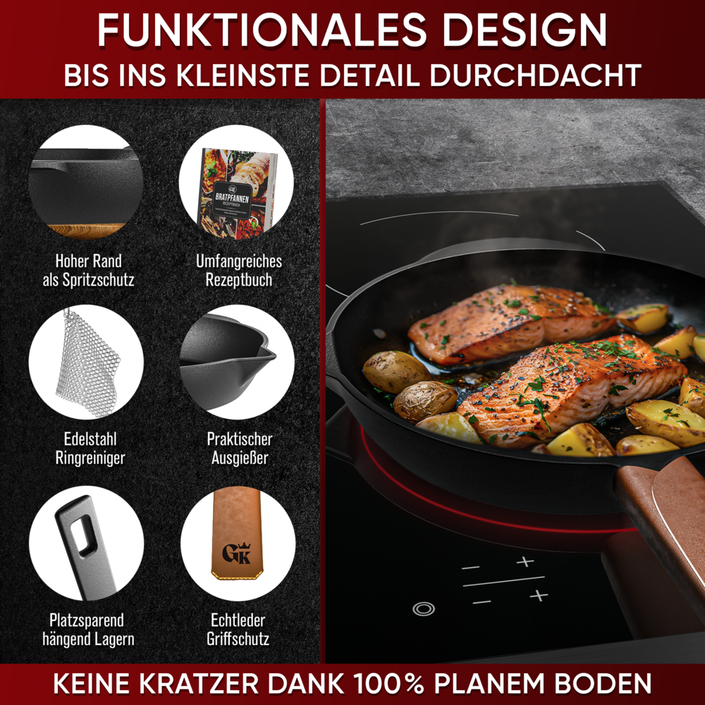 30 cm mit Lederüberzug und Ringreiniger