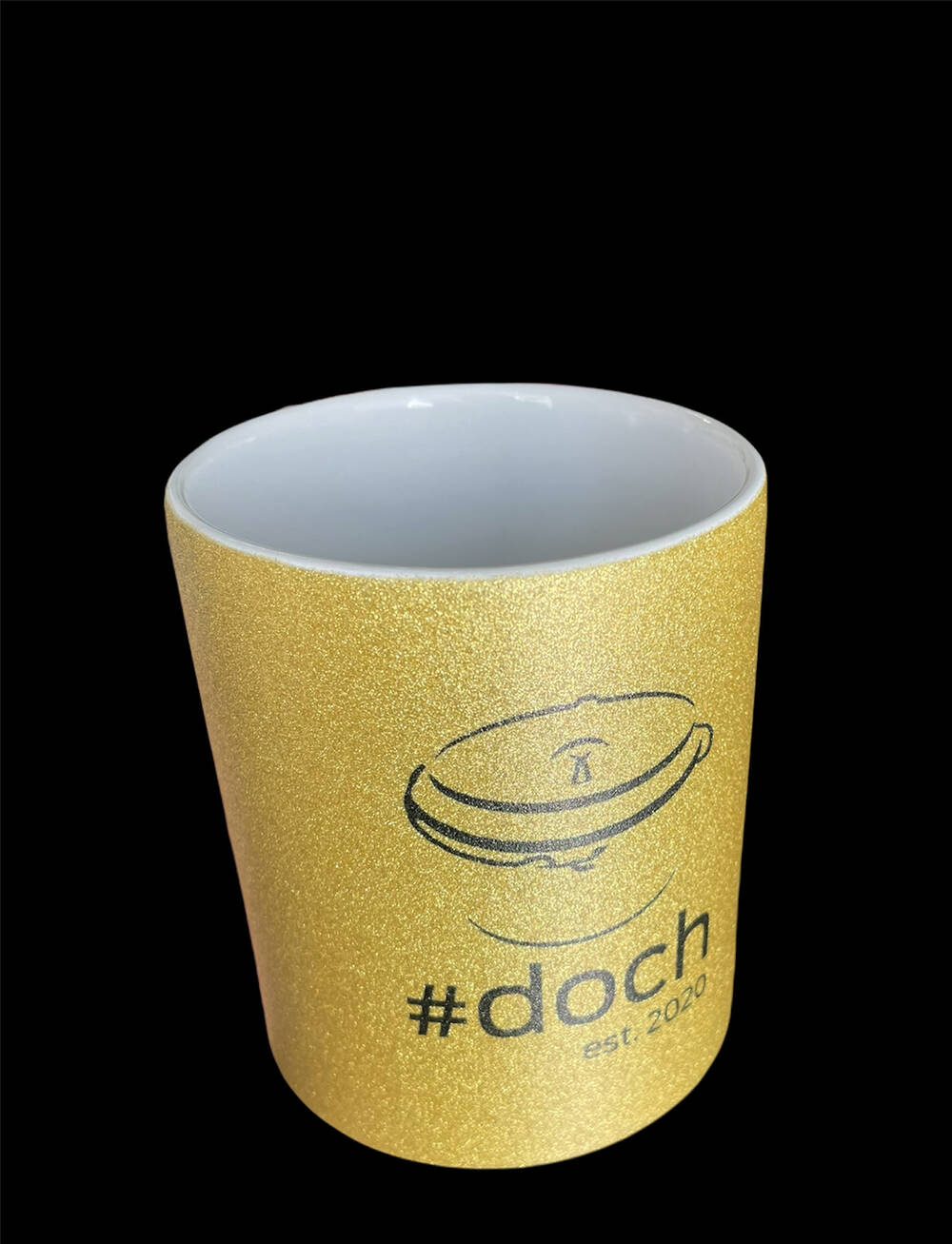 Kaffeebecher mit #doch-Logo Rosa