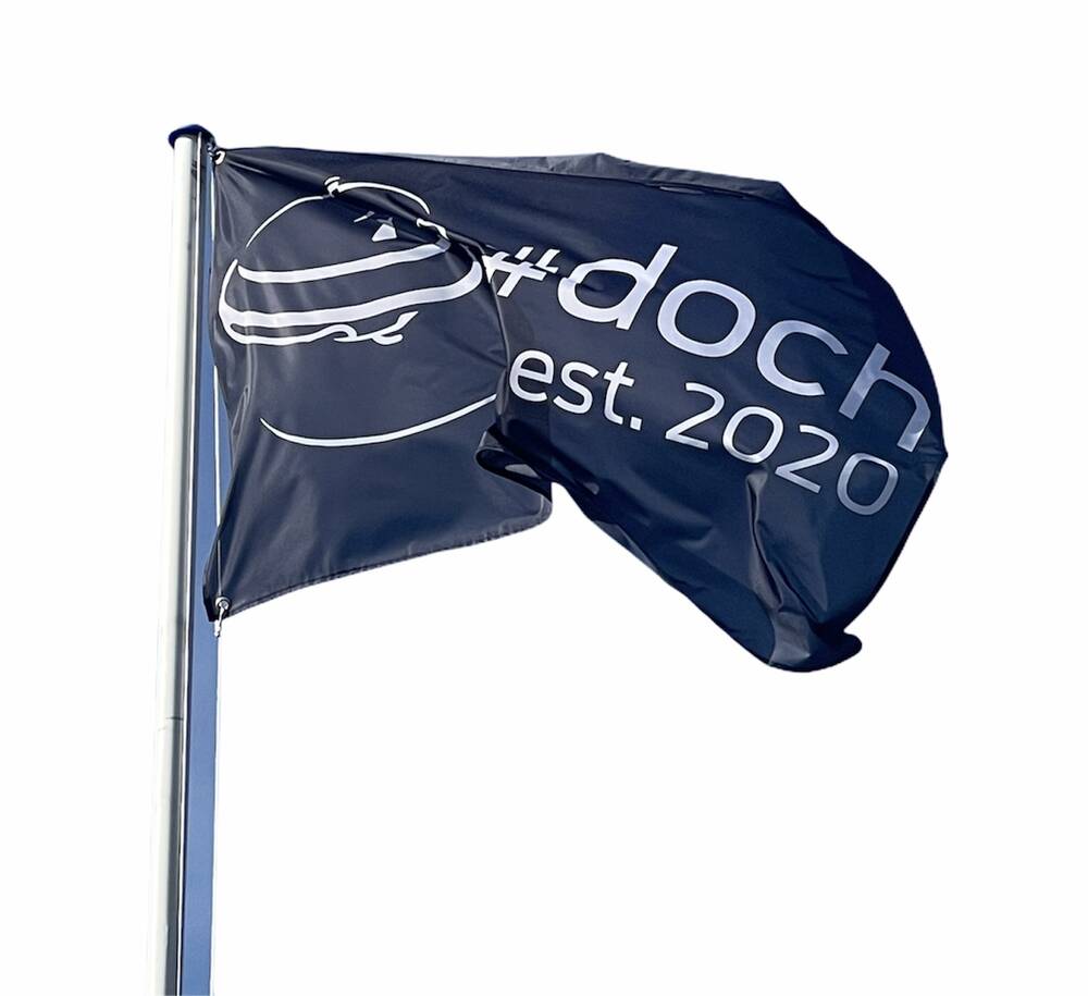 Flagge mit #doch Logo