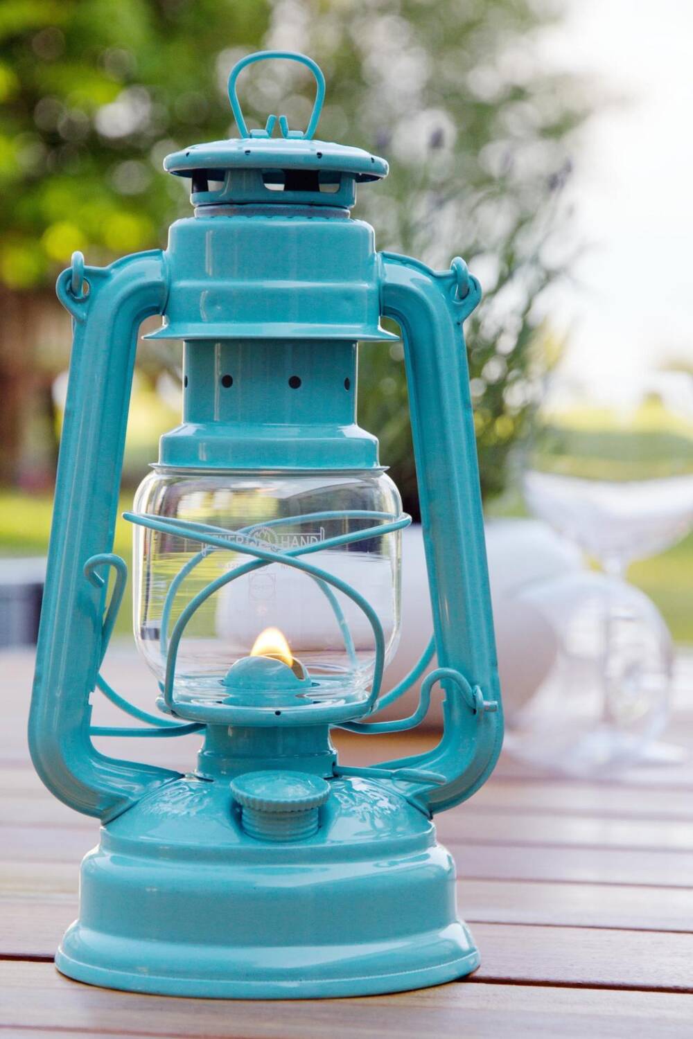 Petroleum Lampe - Feuerhand "Baby Special 276" Sturmlaterne 276 - Lichtgrün