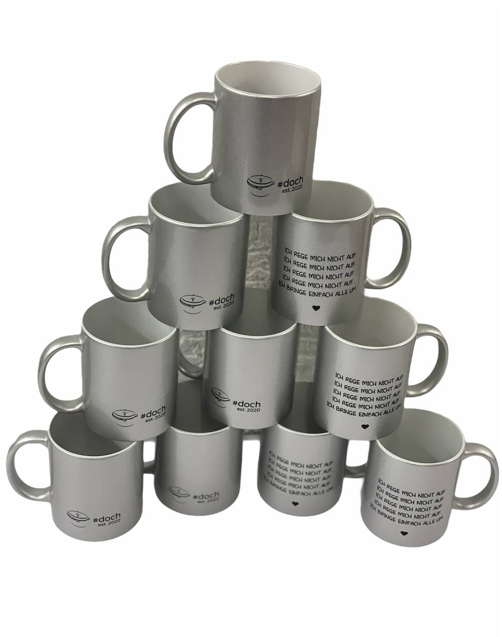 Glitzer-Kaffeebecher Kaffeebecher glitzernd mit Spruch