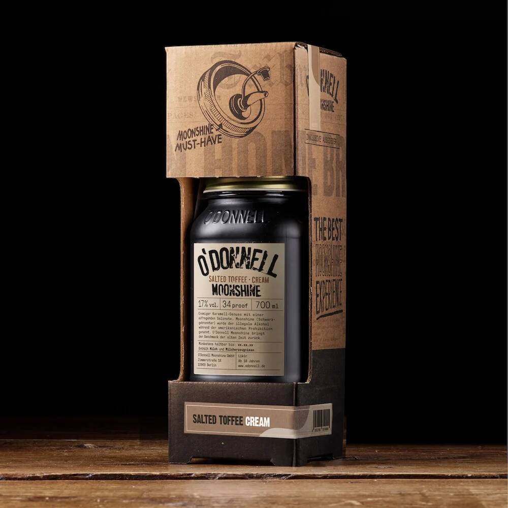 O'Donnell Geschenkset (Kombiset) - (700ml Glas + Ausgießer) Salted Toffee Cream
