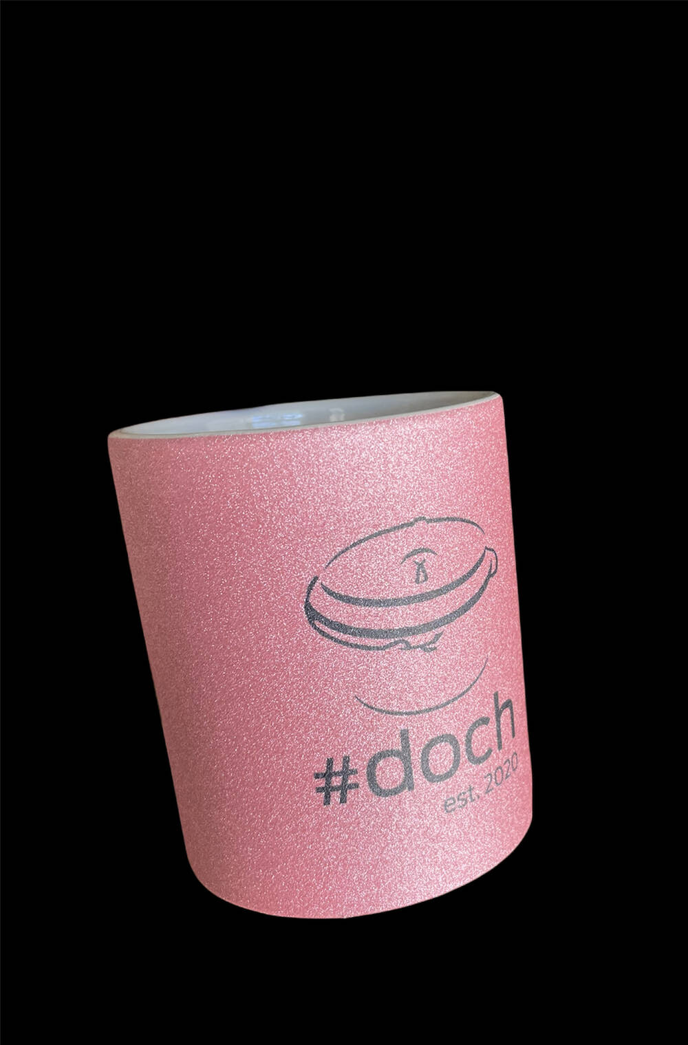 Kaffeebecher mit #doch-Logo Rosa