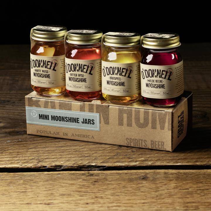 Mini Moonshine Jars. Classic (4x50ml) Die Minis: 4 x Moonshine in Miniaturgröße im Set!