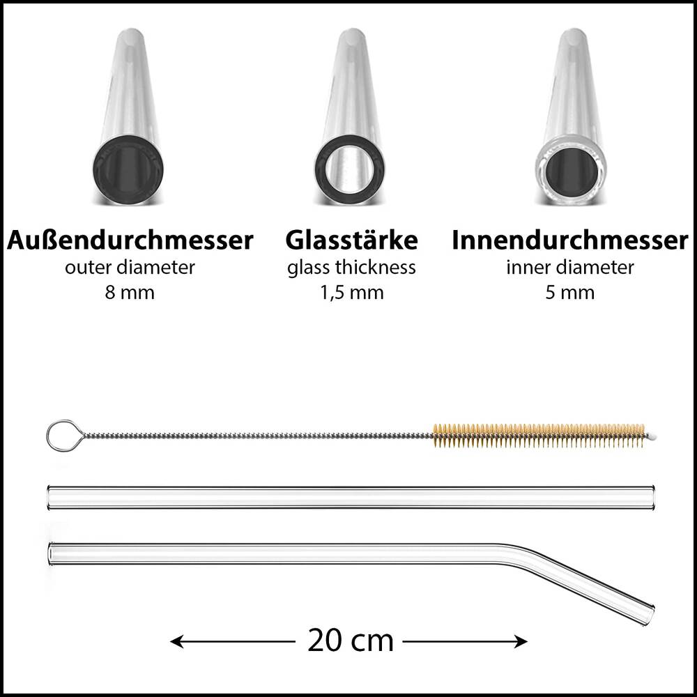 Sir Finley Monkey Glasstrohhalme (12 Stück)