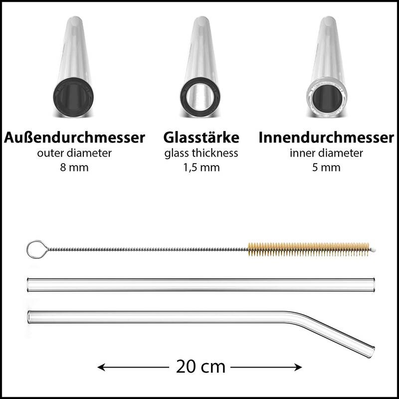Sir Finley Monkey Glasstrohhalme (12 Stück)